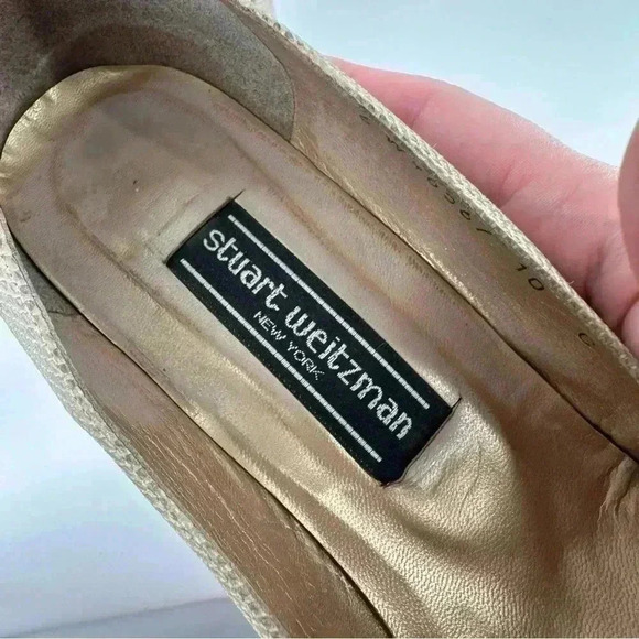 Stuart Weitzman heels size 10 C old leather pointy toe stilettos vintage 80s 90s - Picture 12 of 13